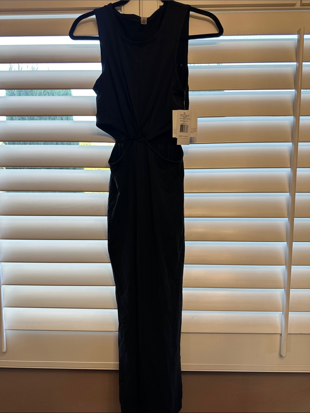 Beyond Yoga Black Maxi Dress with Side Cutouts